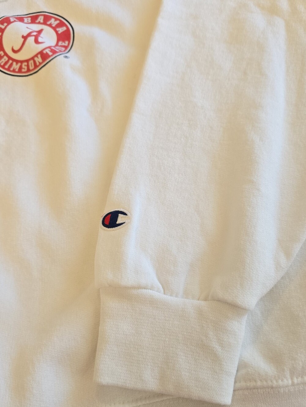 Vintage Champion White Alabama Crimson Tide Fleece Lined Sweatshirt Size XL - Picture 3 of 8